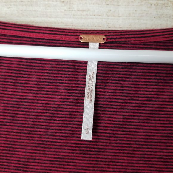 Free People Womens Penelope Puffed Sleeves Top Skinny Red Size Large - Picture 3 of 10